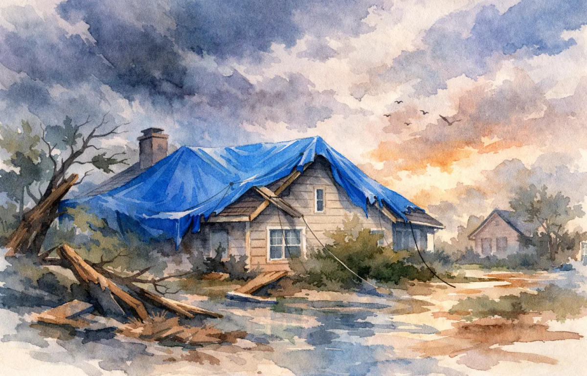 Guide to Emergency Roof Tarping After a Storm