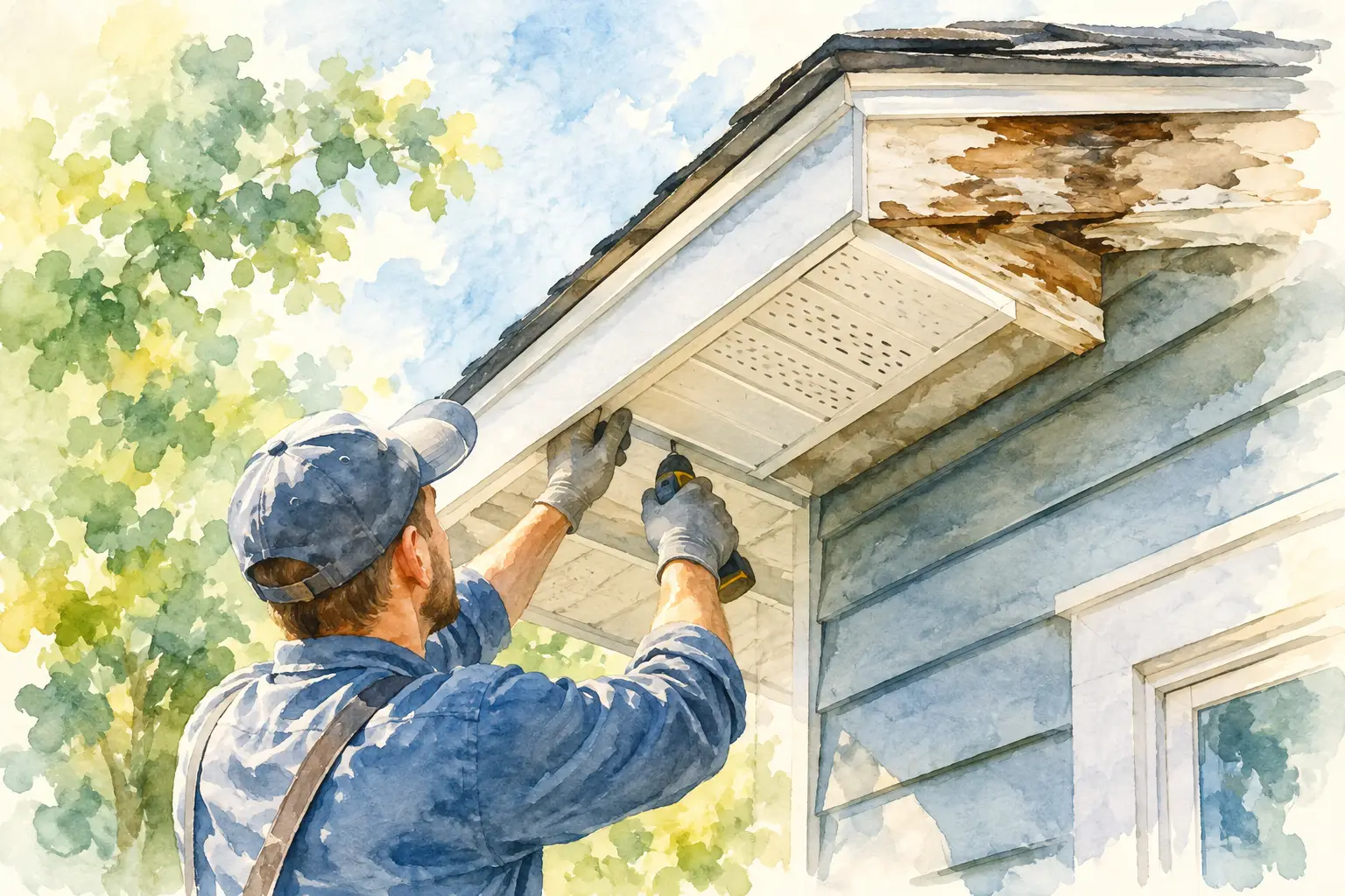 Soffit and Fascia Repair Before Water Spreads